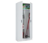 Habitdesign Armoire multifonction avec 2 portes et 3 étagères, 180 x 73 x 37 cm (H x l x P) Blanc mat
