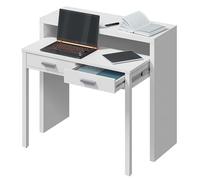 Habitdesign Bureau extensible, console Blanc « Artik », dimensions : 98,5 x 36-70 x 87,5 cm (l x P x H).