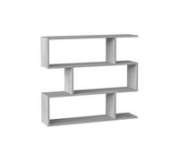 Habitdesign Étagère Basse Couleur Ciment, Dimensions : 97 x 110 x 24 (Hauteur x Largeur x Profondeur, en centimètres), Modèle Athena