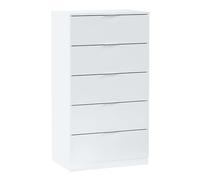 Habitdesign Modèle Alaya Commode, chiffonnier 5 tiroirs Blanc 110 x 60 x 40 cm