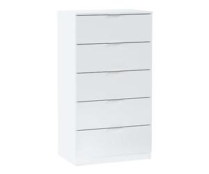 Habitdesign Modèle Alaya Commode, chiffonnier 5 tiroirs Blanc 110 x 60 x 40 cm