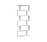 Habitdesign Modèle Athena Bibliothèque haute Finition blanc brillant, dimensions : 192 x 80 x 24 cm (H x l x P).