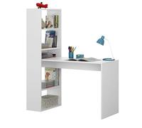 Habitdesign Modèle Duplo Table d'ordinateur avec étagère réversible Blanc « Artik », dimensions : 120 x 53 x 144 cm (l x P x H).