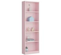 Habitdesign Modèle I-Joy Bibliothèque verticale pour enfant 6 niveaux Finition rose nuage, dimensions : 180 x 52 x 25 cm (H x l x P).