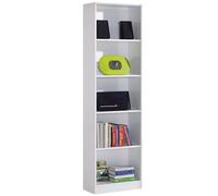 Habitdesign Modèle I-Joy Bibliothèque verticale pour enfant à 6 niveaux Finition blanche « Artik », dimensions : 180 x 52 x 25 cm (H x l x P).