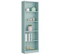 Habitdesign Modèle I-Joy Bibliothèque verticale pour enfant à 6 niveaux, finition vert d’eau, dimensions : 180 cm (hauteur) x 52 cm (largeur) x 25 cm (profondeur), vert d’eau
