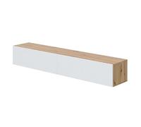 Habitdesign Modèle Kaway Meuble TV de salle à manger Couleur chêne « Nodi » et Blanc « Artik » 35 x 180 x 28 cm