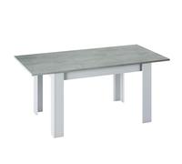 Habitdesign Modèle Kendra Table de salle à manger extensible, table de salon ou de cuisine, finition blanche « Artik » et gris ciment, dimensions : 140-190 x 90 x 78 cm (l x P x H).