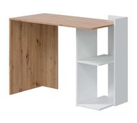 Habitdesign Modèle Kenya Table de bureau réversible Finition chêne « Nodi » et Blanc « Artik », dimensions : 78 x 100 x 52 cm (H x l x P).