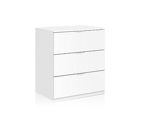 Habitdesign Modèle LowCost Commode 3 tiroirs 80 x 77 x 38 cm Blanc