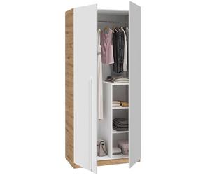 Habitdesign Modèle Noa Armoire pour enfant 200 x 90 x 52 cm Blanc « Artik » et chêne « Nodi » 200 x 90 x 52 cm