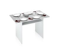 Habitdesign Modèle Tavolo Table console dépliable, table d'appoint ou de cuisine, finition Blanc « Artik » et gris ciment, dimensions : 120 x 73,5 x 70 cm (l x H x P).