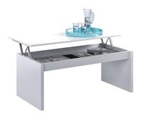 Habitdesign Modèle Zenit Table basse relevable, table de salon, salle à manger, finition blanc brillant, dimensions : 102 x 43/54 x 50 cm (l x H x P).
