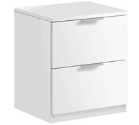 Habitdesign Table de chevet Eloah 2 tiroirs Blanc mat 38 x 45 x 34 cm