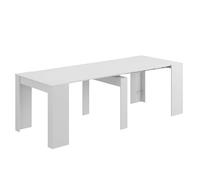 Habitdesign Table de salle à manger, console extensible pour salon, entrée ou cuisine, finition blanc brillant, dimensions : 50-235 x 90 x 78 cm (l x P x H).