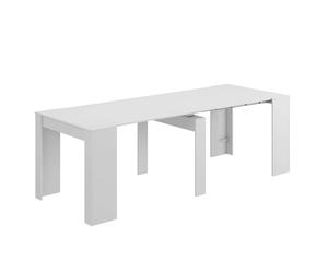 Habitdesign Table de salle à manger, console extensible pour salon, entrée ou cuisine, finition blanc brillant, dimensions : 50-235 x 90 x 78 cm (l x P x H).