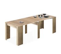 Habitdesign Table de salle à manger, console extensible pour salon, entrée ou cuisine, finition chêne canadien, dimensions : 50-235 x 90 x 78 cm (l x P x H).
