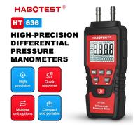 HABOTEST HT636 manomètre numérique manomètre compteur de pression d'air manomètre différentiel Kit de précision d'air détecteur mètre HT636