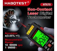 HABOTEST HT670 tachymètre Laser numérique compteur de tr/min sans Contact 2.5-99999 tr/min avec rétro-éclairage LCD pour la mesure de la vitesse du moteur HT673 Pen type