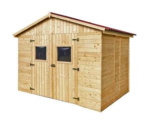 HABRITA Abri de jardin en panneau et bois massif - Sans plancher - 16 mm - Surface extérieure 6,60 m2