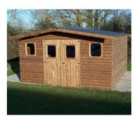 Habrita Abri de jardin THT 4,30 × 3,52 m – 15,14 m² – madriers 28 mm – sans entretien