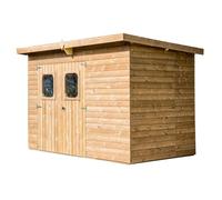 HABRITA Abri panneaux - 19 mm - Toit mono pente en bac acier galvanisé - 7,33 m²