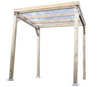 Habrita - Carport En Bois Autoclavé Toit Plat Couvert bois G