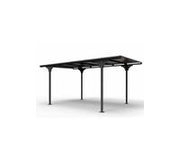 Carport en aluminium toit plat 14,70m² - Gris anthracite