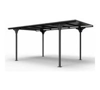 Carport en aluminium toit plat 14,70m² - Gris anthracite