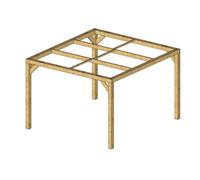 HABRITA - Pergola - 3,41x3,13 m - bois massif traité très haute température