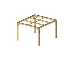 Habrita Pergola autoportante - Bois naturel