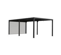 Habrita - Pergola Bioclimatique 360x598 Avec Rideau Gris Clair Surf De Protection 21,52 M2 - Per36r60bi Gris