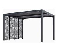 HABRITA Pergola bioclimatique en aluminium PER3630MBI Gris anthracite 4 panneaux moucharabieh