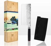 Hache chinoise | Trancheur pour légumes et viande | Hache de boucher | Couteau de boucher | Lame de 19 cm | Forgé et affûté à la main | Acier inoxydable 440C ultra-tranchant