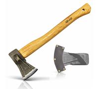 Hache de bucheron avec manche en hickory et tête en acier – Tête de hache de 1 kg, poids total de 1,37 kg