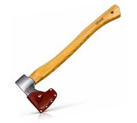 Hache de bucheronnage de 50 cm avec manche en bois de hêtre, tête en acier forgé, poids : 1,15 kg