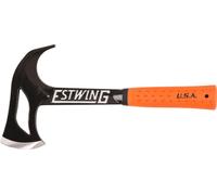 Hache de chasse ESTWING Outdoor avec manche en vinyle, 75 mm, 700 g | Housse de protection | Hache de chasse | Hunterʼs Axe | Éviscération du gros gibier | Orange Shock Reduction Grip® pour une prise 