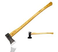 Hache de fendage Xforst SA2 - Hache de bûcheron 80 cm, 2,6 kg - Acier Carbone forgé & Manche en frêne - INCL. étui