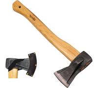 Hache de menuiserie - Hache de camping - Hache de bûcheronnage - Pour fendre le bois - Acier au carbone - 45 cm - Marron