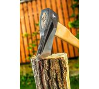 Hache en acier de 600 g avec manche en bois, longueur 380 mm, norme DIN 5131