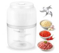 Hachoir à Ail Électrique 400ml, Mini Robot Culinaire Sans Fil 6 Lames