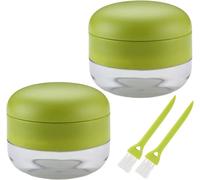 Hachoir à ail, presse-ail 2 pièces, coupe-ail à lames en acier inoxydable, broyeur, hachoir et récipient de rangement - (vert)