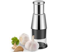 Hachoir à Ail Pressé Cusine, Hachoir à Oignons Multifonction, Presse-ail en Acier Inox, Broyeur à Ail Haché pour Hacher les Légumes Oignons Presse-agrumes