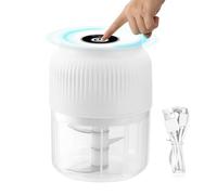 Hachoir à légumes électrique sans fil rechargeable par USB | Hachez sans effort l'ail, les poivrons et les noix avec ce hachoir portable sans fil ; dispose d'un bol sûr de qualité