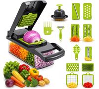 Hachoir à légumes, multifonctionnel, manuel, en plastique, compatible lave-vaisselle
