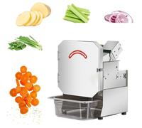 Hachoir À LéGumes Professionnel 200 W Coupe-Oignons Vert Automatique Avec Tapis Roulant, ÉPaisseur RéGlable De 1 À 35 Mm Pour Oignons Nouveaux, Ciboules, Concombres Et Bananes(220V)