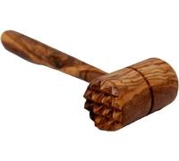 Hachoir à viande à double lame avec couteau de découpe - Manche en bois d'olivier avec fonction 2 en 1