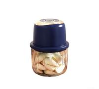 Hachoir électrique à ail, 350 ml sans fil rechargeable avec 6 lames en acier inoxydable, mélangeur haute vitesse de 25 000 tr/min pour ail, légumes, noix, rose perle (2 bleus)