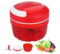 Hachoir Manuel à Cordon 300ml, Coupe-Oignons Multifonction, Mini Hachoir à Légumes et Viande, Lames en Acier Inoxydable, Antidérapant, pour Cuisine