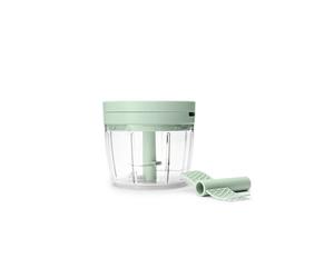 Hachoir manuel Brabantia TASTY+ | Mini-hachoir manuel avec lames en acier inoxydable | Hache et fouette | Accessoire de cuisine compact | Jade Green